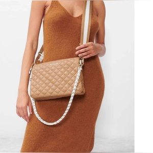 MZ Wallace Caramel and Bright White Large Pippa